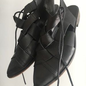 Free People Black Woven Flats